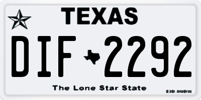 TX license plate DIF2292