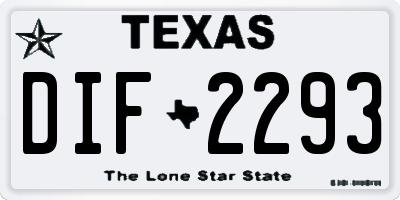 TX license plate DIF2293