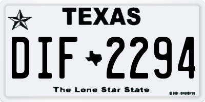 TX license plate DIF2294
