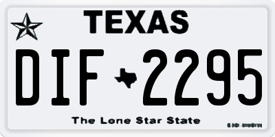 TX license plate DIF2295