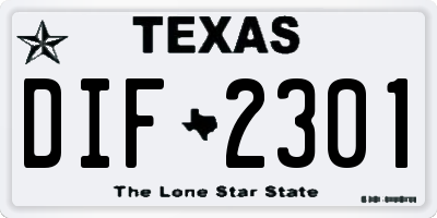 TX license plate DIF2301