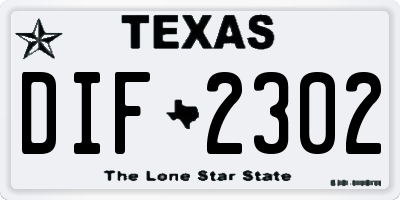 TX license plate DIF2302