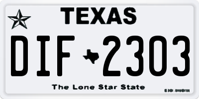 TX license plate DIF2303
