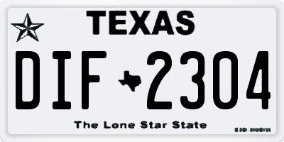 TX license plate DIF2304