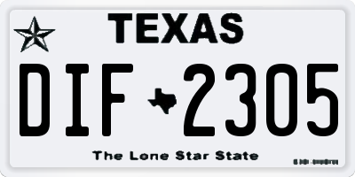 TX license plate DIF2305