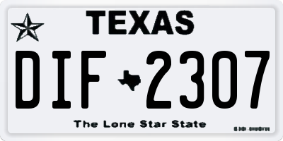 TX license plate DIF2307