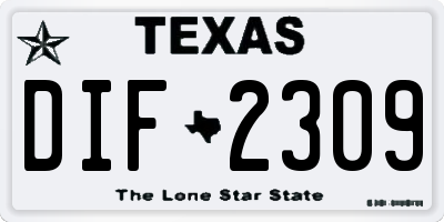 TX license plate DIF2309