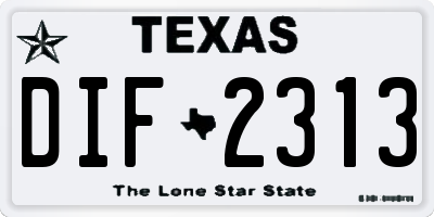 TX license plate DIF2313