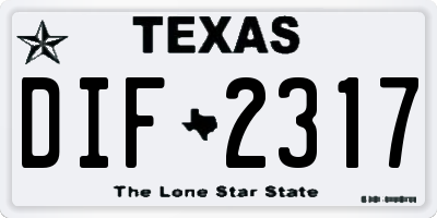 TX license plate DIF2317