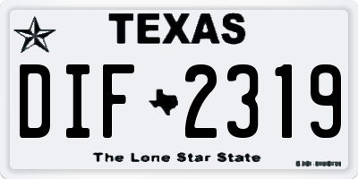 TX license plate DIF2319
