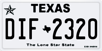 TX license plate DIF2320