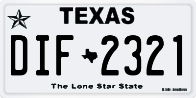 TX license plate DIF2321