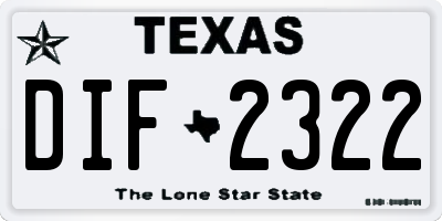 TX license plate DIF2322