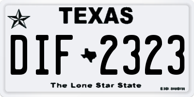 TX license plate DIF2323