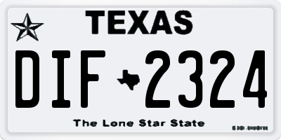 TX license plate DIF2324