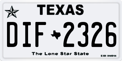 TX license plate DIF2326
