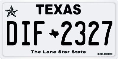 TX license plate DIF2327