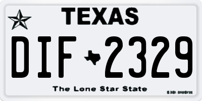 TX license plate DIF2329
