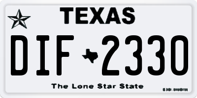TX license plate DIF2330