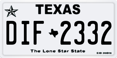 TX license plate DIF2332