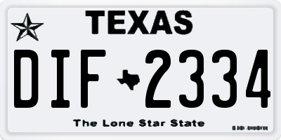 TX license plate DIF2334