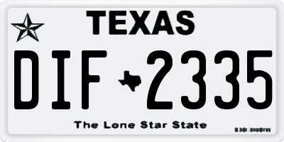 TX license plate DIF2335
