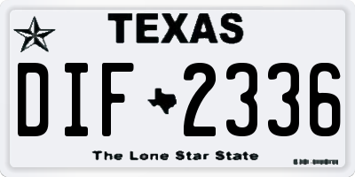 TX license plate DIF2336
