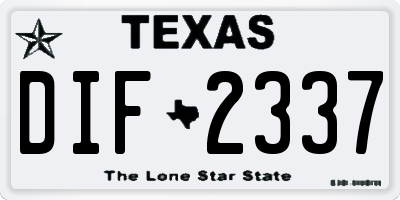 TX license plate DIF2337