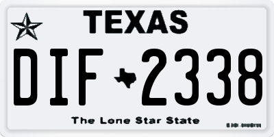 TX license plate DIF2338