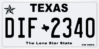 TX license plate DIF2340