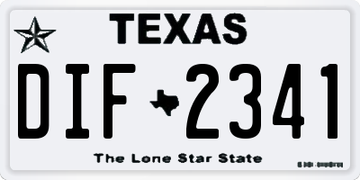 TX license plate DIF2341