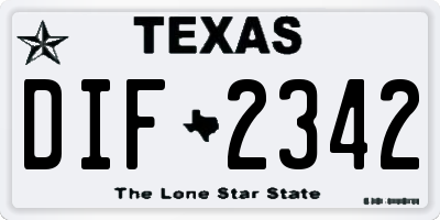 TX license plate DIF2342