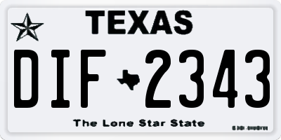 TX license plate DIF2343