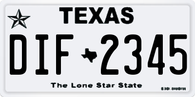 TX license plate DIF2345