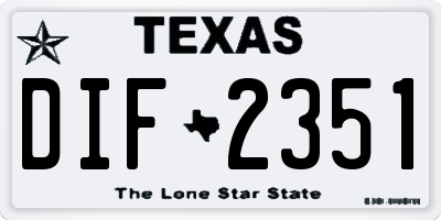 TX license plate DIF2351