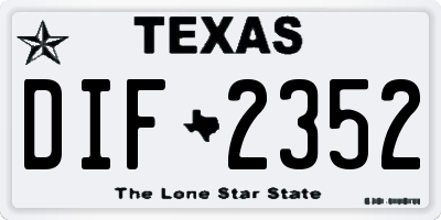 TX license plate DIF2352