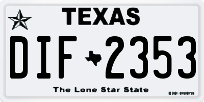 TX license plate DIF2353