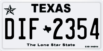 TX license plate DIF2354