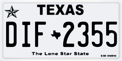 TX license plate DIF2355