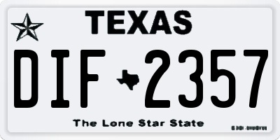 TX license plate DIF2357