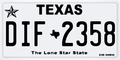 TX license plate DIF2358