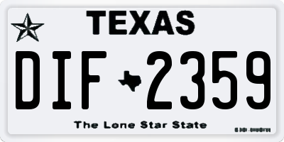 TX license plate DIF2359