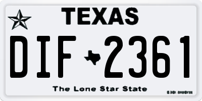 TX license plate DIF2361