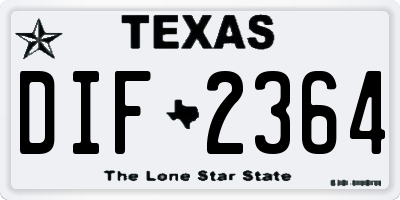 TX license plate DIF2364