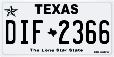 TX license plate DIF2366