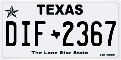 TX license plate DIF2367