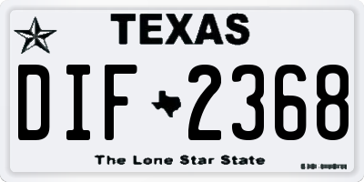 TX license plate DIF2368