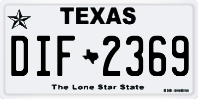 TX license plate DIF2369