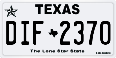 TX license plate DIF2370