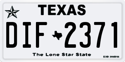 TX license plate DIF2371